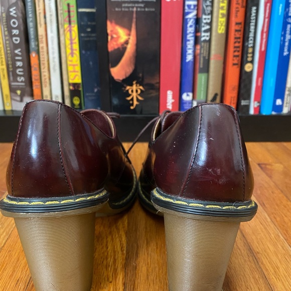 Dr. Martens Jinelle Burgundy Chunky Heel Platform size US7 women’s - Picture 3 of 4